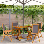 vidaXL Chaises inclinables de jardin lot de 4 tissu et bois massif