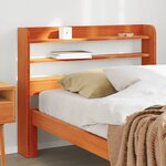 vidaXL Tête de lit avec étagères marron cire 75 cm bois massif de pin