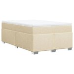 vidaXL Sommier à lattes de lit avec matelas crème 120x190 cm tissu
