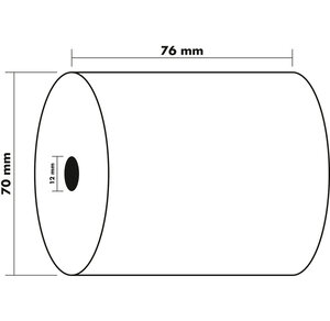 Lot de 10 Bobines 2 plis Autocopiant CBCF 57g 76x70x12 mm x 25 m EXACOMPTA