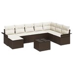 Ensemble de 8 Pièces Canapé de Jardin avec Coussins Gris