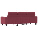 vidaXL Canapé à 3 places Rouge bordeaux 180 cm Tissu