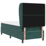 Lit à ressorts vidaXL avec matelas en vert foncé  100x200 cm  velours
