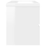 vidaXL Armoire d'évier avec lavabo intégré Blanc brillant