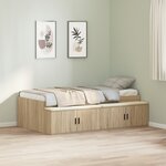 vidaXL Cadre de lit de rangement Chêne Sonoma 100x200 cm