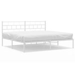 vidaXL Cadre de lit métal sans matelas et tête de lit blanc 183x213 cm