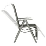 vidaXL Chaises de jardin lot de 2 Textilène et aluminium Argenté