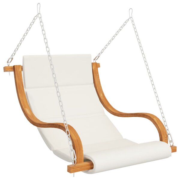 vidaXL Balancelle et coussin crème Bois courbé avec finition en teck