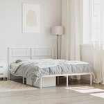 vidaXL Cadre de lit métal avec tête de lit blanc 140x200 cm