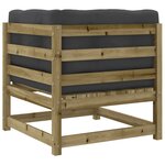 vidaXL Salon de jardin avec coussins 10 Pièces bois de pin imprégné