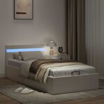 vidaXL Cadre de lit à rangement hydraulique sans matelas avec LED