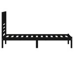 vidaXL Cadre de lit noir 75x190 cm petit simple bois massif de pin