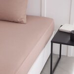 Drap housse - 140 x 200+30 cm uni - Rose des sables