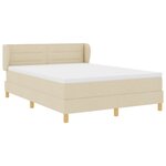 Lit Box Spring avec Matelas - Crème  140x190 cm  Tissu