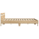 vidaXL Cadre de lit avec tête de lit et LED chêne sonoma 160x200 cm