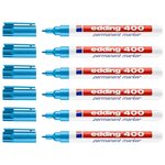 Marqueur Permanent 400 Bleu Clair Pointe Fine 1 mm x 6 EDDING