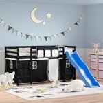 vidaXL Lit mezzanine pour enfants avec rideaux sans matelas 80x200 cm