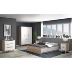 Commode 3 tiroirs - chêne et blanc mat - Pieds en massif - Scandinave 80 cm - VANKKA