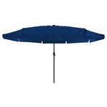 Parasol de jardin vidaXL avec lumières LED Ø395x245 cm Bleu Azur