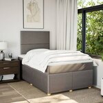 vidaXL Sommier à lattes de lit avec matelas Taupe 120x200 cm Tissu
