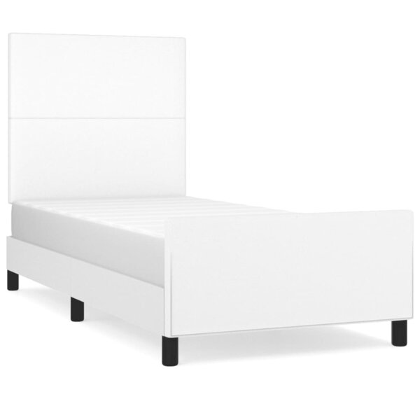 vidaXL Cadre de lit sans matelas blanc 100x200 cm similicuir