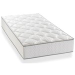 Ensemble matelas ressorts + sommier tapissier 90 x 190 - Epaisseur 23 cm - Confort équilibré - Galon gris
