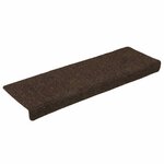 vidaXL Tapis d'escalier 15 Pièces Tissu aiguilleté 65x21x4 cm Marron