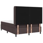 Lit à sommier à ressorts avec matelas et LED Marron Foncé 140x190 cm Tissu