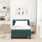 Lit à ressorts vidaXL avec matelas vert foncé 90x200 cm en velours