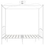 vidaXL Cadre de lit à baldaquin Blanc Métal 180 x 200 cm