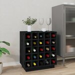 vidaXL Armoire à vin Noir 55 5x34x61 cm Bois de pin massif