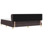 Lit à ressort vidaXL avec matelas marron foncé 200x200 cm en tissu