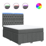 vidaXL Sommier à lattes de lit avec matelas Gris foncé 160x200cm Tissu