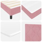 Lit Box Spring vidaXL avec Matelas Rose 180x200 cm Velours