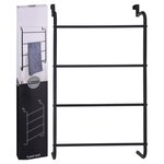 Bathroom Solutions Porte-serviettes suspendu de porte Métal Noir