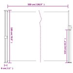vidaXL Auvent latéral rétractable taupe 180x500 cm