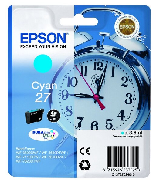 Cartouche d'encre epson reveil 27  (cyan)