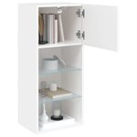 vidaXL Meuble TV avec lumières LED blanc 40 5x30x90 cm