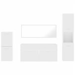 vidaXL Ensemble de meubles salle de bain 4 Pièces blanc bois d'ingénierie