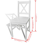 vidaXL Chaises à manger lot de 2 blanc bois de pin
