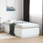 vidaXL Cadre de lit avec LED sans matelas blanc 100x200 cm