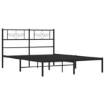 vidaXL Cadre de lit métal avec tête de lit noir 120x200 cm