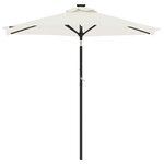 vidaXL Parasol de jardin avec LED et mât en acier blanc 225x225x212 cm
