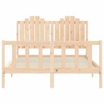vidaXL Cadre de lit avec tête de lit 140x190 cm bois massif