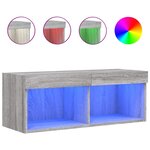 vidaXL Meuble TV avec lumières LED sonoma gris 80x30x30 cm