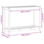 vidaXL Table de rempotage avec étagère 108x35x75 cm bois massif de pin