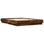 vidaXL Cadre de lit avec LED sans matelas chêne fumé 120x200 cm