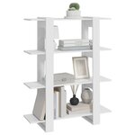 vidaXL Bibliothèque/Séparateur de pièce Blanc brillant 100x30x123 5 cm
