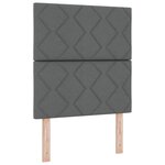 Lit à ressorts vidaXL avec matelas et LED Gris foncé 90x190 cm en tissu