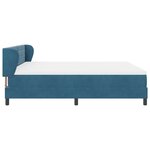 lit à ressort vidaXL avec matelas bleu foncé 180x200 cm velours